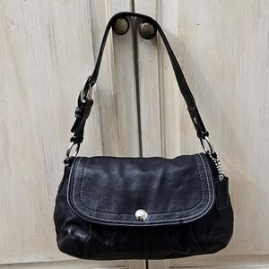 Coach Y2K Soho Pleated Black Leather Shoulder Bag
